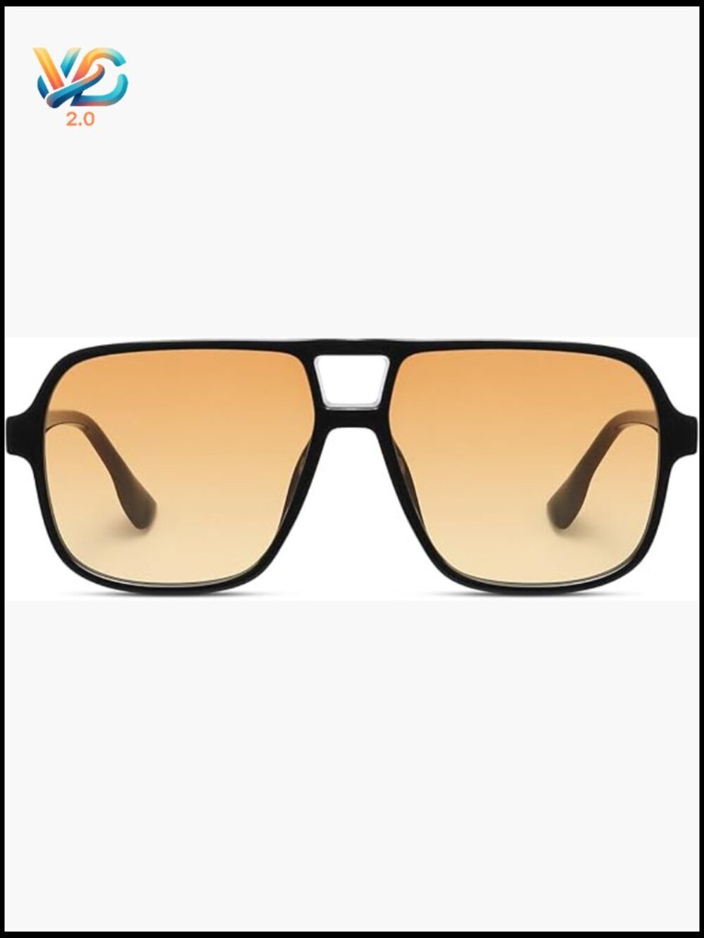 Oversized Retro Aviator Sunglasses Trendy Square Double Bridge Shades UV400